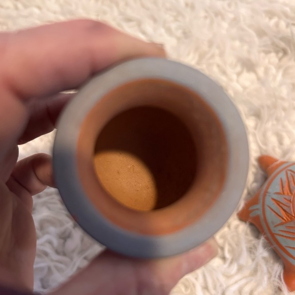 MESA VERDE Pottery Native American NAVAJO Mini Vase turtle Signed - Picture 5 of 16